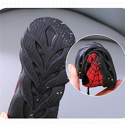 Kids Light Up Sneakers Toddler Boys Girls Spider Breathable Led Flashing Comfortable Running Walking Shoes Red, 7.5 Toddler