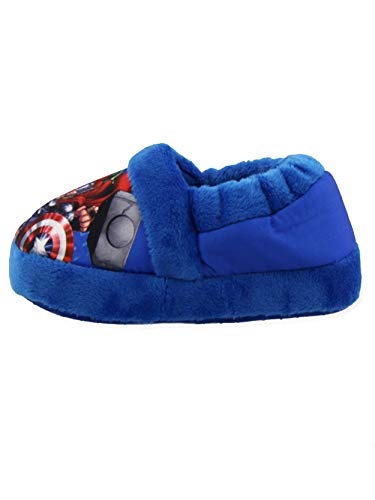 Marvel Avengers Superhero Boys Toddler Plush Aline Slippers (9-10 M US Toddler, Blue)