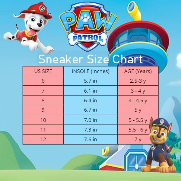 Kids Paw Patrol Boys Shoes LED Lightup Lightweight Breathable - Chase and Marshall Slipon Athletic Tennis Sneakers - Navy/Blue (Size 8 Toddler)