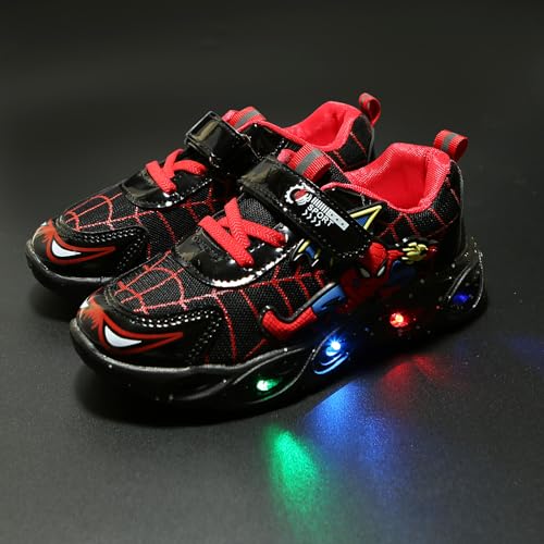 Stylish Sneakers for Kids Superhero-Inspired Designs and Comfortable Fit and Durable Material for Active Play(Black,5.5)