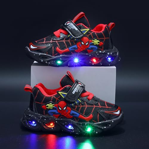 Stylish Sneakers for Kids Superhero-Inspired Designs and Comfortable Fit and Durable Material for Active Play(Black,5.5)