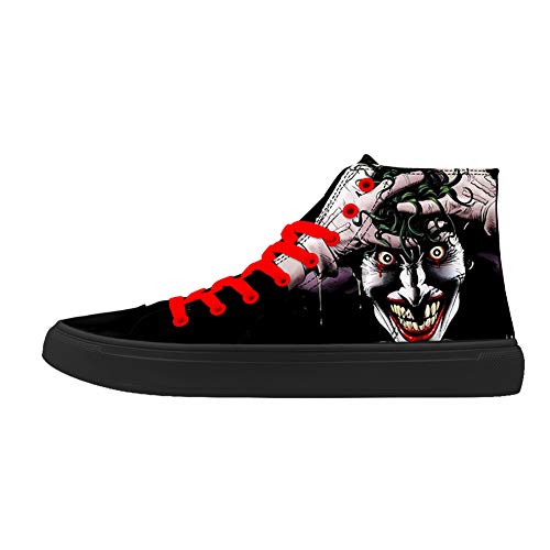 FIRST DANCE Skull Shoes for Men Fashion Sneaker High Top Skull Punk Rock Joker Print Shoes Black Shoes for Man Cool US11