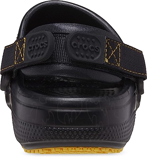 Crocs Unisex Classic Adjustable Batman Clogs | Slip Resistant Work Shoes, Black, Numeric_8 US Men