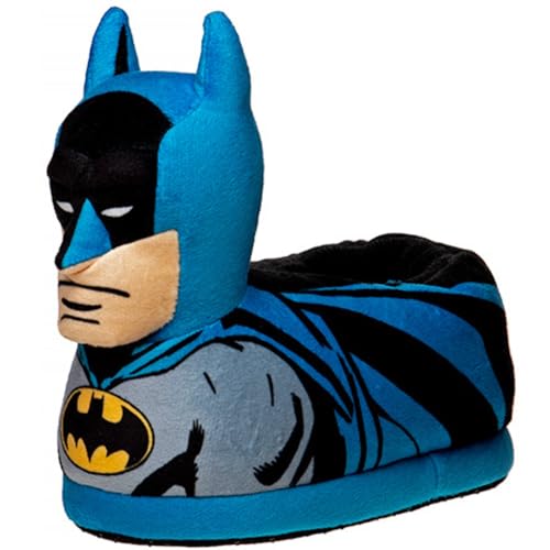 Josmo Boy's Slipper Dark Knight Superhero Lightweight Comfort Soft Aline House Shoes, 3D Plush Batman, 9-10 Toddler