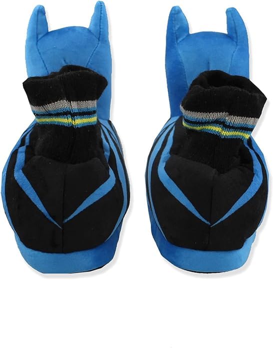 Josmo Boy's Slipper Dark Knight Superhero Lightweight Comfort Soft Aline House Shoes, 3D Plush Batman, 9-10 Toddler