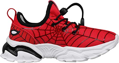 BRONAX Red Tennis Shoes for Big Boys Size 4 Zapatos de Niños Comfty Light Fashion No Tie Boys Athletic Casual Walking Running Sneakers 37