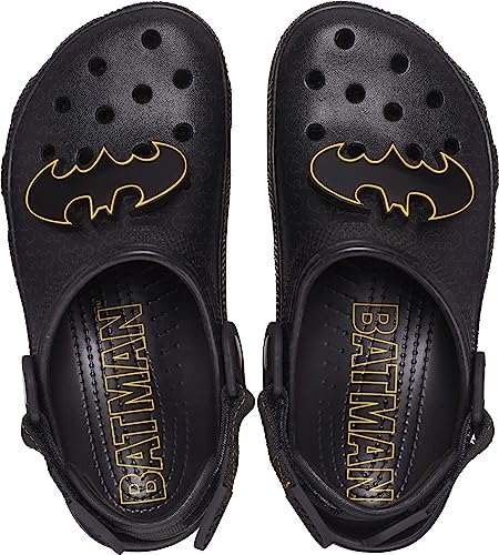 Crocs Unisex Classic Adjustable Batman Clogs | Slip Resistant Work Shoes, Black, Numeric_8 US Men
