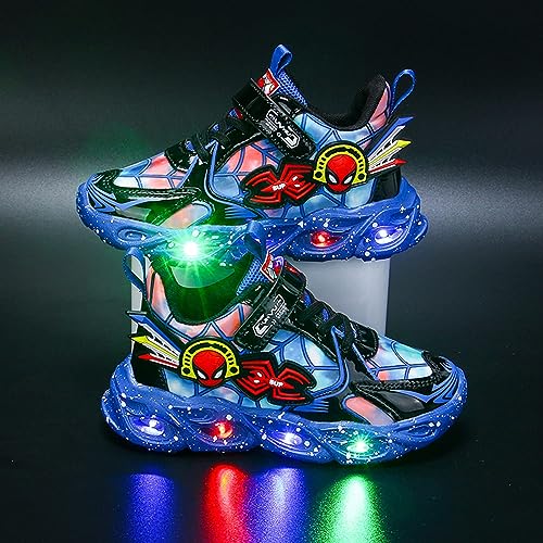 RAYCHY Children's Casual Shoes Boys Breathable Non-Slip Light Sneakers Unisex Luminous Sneakers for Girls Sport Running Shoes(9.5,Blue)