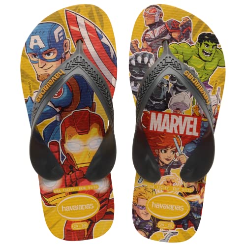 Havaianas Kids Max Marvel Flip Flops - Marvel Shoes for Boys & Girls - Orange Citrus, 2 Little Kid