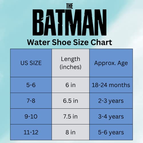 Josmo Boys Batman Flip Flops Sandals-Kids Water Shoes-Character Superhero Comics Outdoor Thong Back Strap Beach Slip On Pool Slides Swim Slippers Quick-Dry, Black, 7-8 Toddler