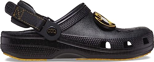 Crocs Unisex Classic Adjustable Batman Clogs | Slip Resistant Work Shoes, Black, Numeric_8 US Men