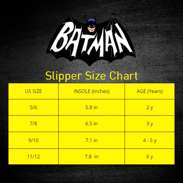 Josmo Boy's Slipper Dark Knight Superhero Lightweight Comfort Soft Aline House Shoes, 3D Plush Batman, 9-10 Toddler