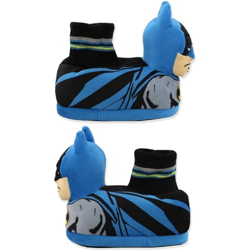 Josmo Boy's Slipper Dark Knight Superhero Lightweight Comfort Soft Aline House Shoes, 3D Plush Batman, 9-10 Toddler