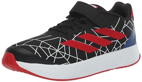 adidas Duramo Spider-Man Sneaker, Black/Better Scarlet/White (Elastic Lace), 6.5 US Unisex Big Kid