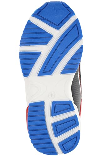 Super Mario Light-Up Running Shoes for Boys, Mario & Luigi Mismatch Sneaker with Hook-and-Loop Strap, Black/Blue, Little Kid Size 12