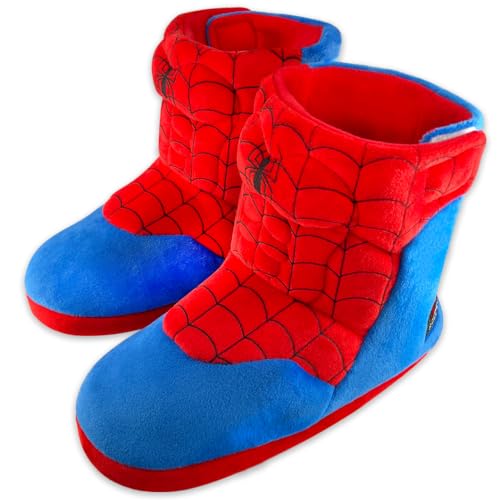 Dream Bridge Boys Girls Booties Kids Slippers Boots Spider Home Shoes Warm Plush Ankle Booties, Blue, 2-3 US Big Kid, XL