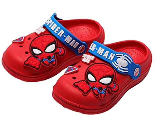 Everyday Delights Marvel Spider-Man Avengers Clogs Slip on Water Shoes Casual Summer for Boys Kids Children - Red M Size, Medium Little Kid