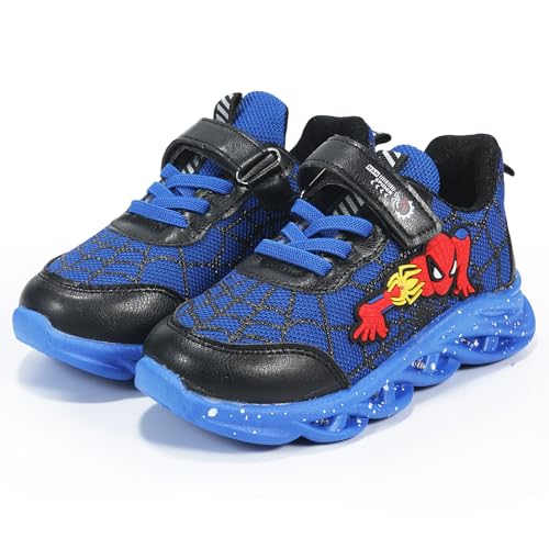 Kosriar Cartoon LED Illuminated Sneakers for Outdoor Sports and Running with Breathable Design and Party Fun(Blue,9)