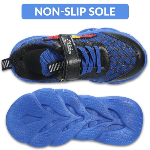 Kosriar Cartoon LED Illuminated Sneakers for Outdoor Sports and Running with Breathable Design and Party Fun(Blue,9)