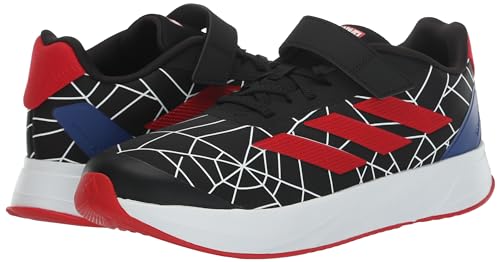 adidas Duramo Spider-Man Sneaker, Black/Better Scarlet/White (Elastic Lace), 6.5 US Unisex Big Kid