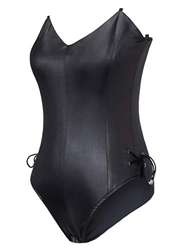 Womens Bunny Costume Girl Suit Senpai Cosplay Anime Role Costume One Piece Bodysuit Removable Padded with Stockings Set(Black/White M)