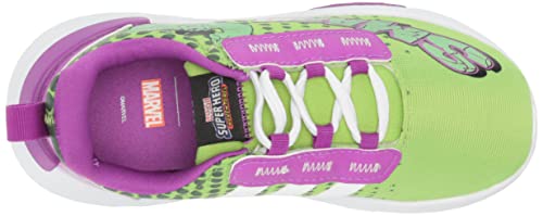 adidas Kids Racer TR21 Running Shoe, Semi Solar Green/White/Shock Purple (Superhero), 5.5 US Unisex Toddler