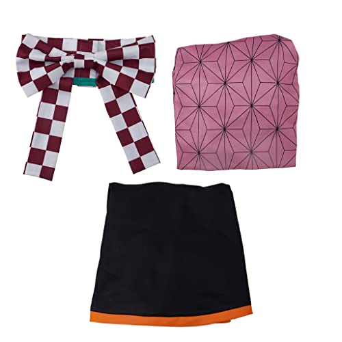 1791's lady Kamado Tanjirou Cosplay Rengoku Costume Inosuke Hashibira Kimono for Halloween Party Cosplay Outfits (Kamado Nezuko, XXXL)