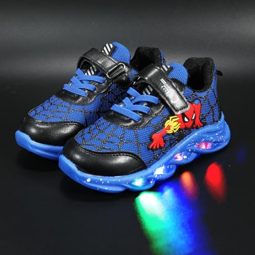 Kosriar Cartoon LED Illuminated Sneakers for Outdoor Sports and Running with Breathable Design and Party Fun(Blue,9)
