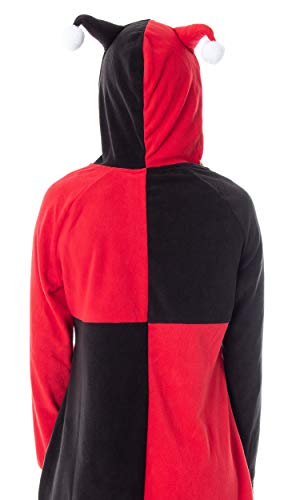 DC Comics Women's Harley Quinn Costume One-Piece Union Suit Cosplay Pajama Outfit (XXS/XS)