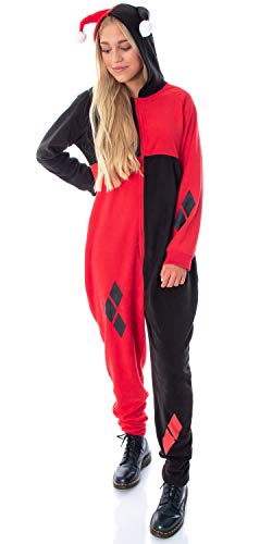 DC Comics Women's Harley Quinn Costume One-Piece Union Suit Cosplay Pajama Outfit (XXS/XS)