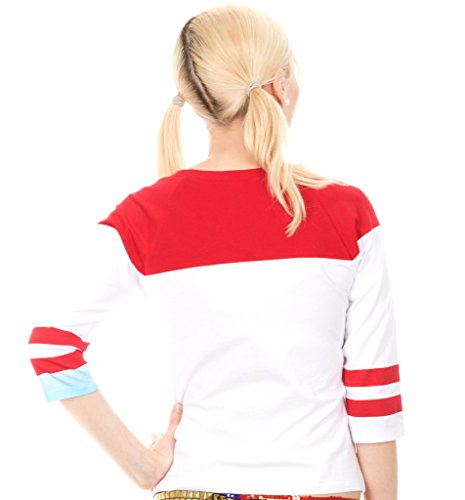 DC Comics Suicide Squad Harley Quinn Daddy Little Monster Movie Costume for Women White Short Sleeve T-Shirt for Cosplay