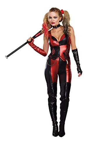Dreamgirl Womens Sexy Harley Quinn Costume, Adult Harlequin Blaster Halloween Costume - Large
