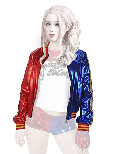 Cosplay Jacket for the Film Character Costumes Coat with Zipper of Adults Tops Red and Blue S-L (X-Large)