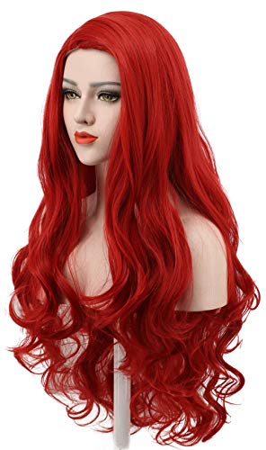 karlery Women's Long Wave Red Hair Halloween Cosplay Wig Anime Costume Party Wig