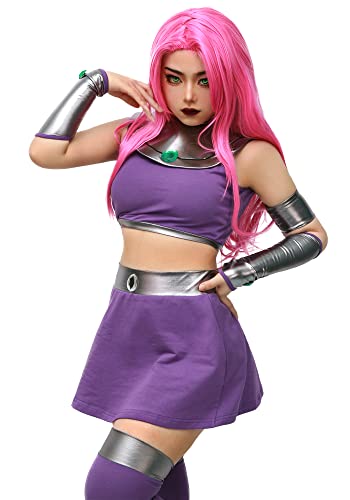 C-ZOFEK US Size Purple Dress Cosplay Costume Halloween Outfit with Stockings (Large)
