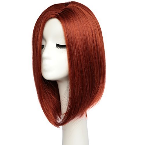 BESTUNG Red Bob Wigs for Women Short Straight Red Wig Side Part Synthetic Hair Costume Wigs for Cosplay Daily Party Halloween