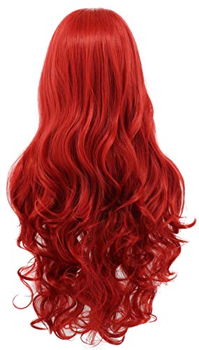 karlery Women's Long Wave Red Hair Halloween Cosplay Wig Anime Costume Party Wig