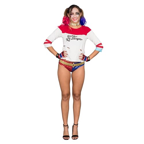 DC Comics Suicide Squad Harley Quinn Daddy Little Monster Movie Costume for Women White Short Sleeve T-Shirt for Cosplay