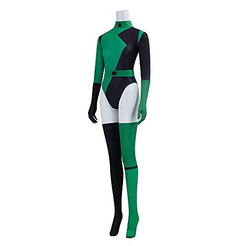 BYHai Shego Cosplay Costume Jumpsuit Shego Halloween Costume Sexy Bodysuit Super Villain Costumes for Adults Women XS, Green, X-Small