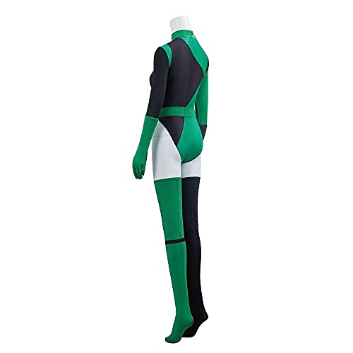 BYHai Shego Cosplay Costume Jumpsuit Shego Halloween Costume Sexy Bodysuit Super Villain Costumes for Adults Women XS, Green, X-Small