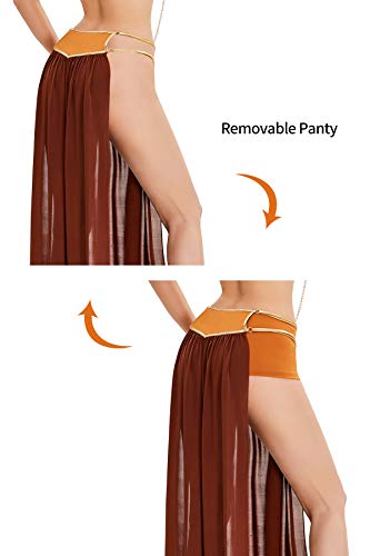 Little Beauty Sexy Costume Outfit Set Babydoll Bedroom Honeymoon Cosplay Princess Leia Gold M