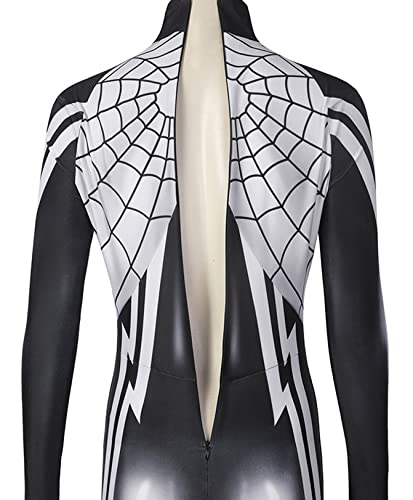 Jannoyra Moon Silk Cosplay Spider Women Jumpsuit Bodysuit Outfit Spider Bride Jannoyra Moon Halloween Catsuit Playsuit Uniform (Medium, Black)