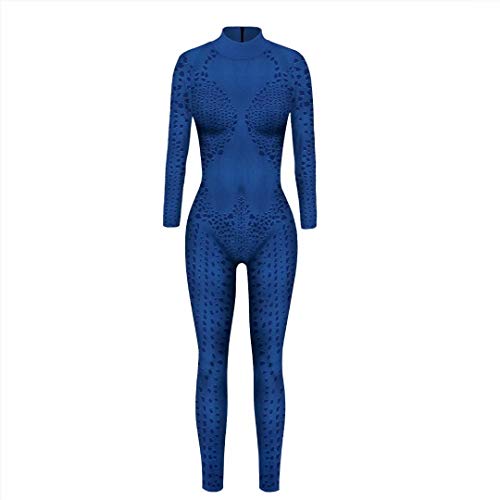 Mystique Costume for Women Halloween Cosplay Bodysuits 3D Style Jumpsuit Sexy Romper