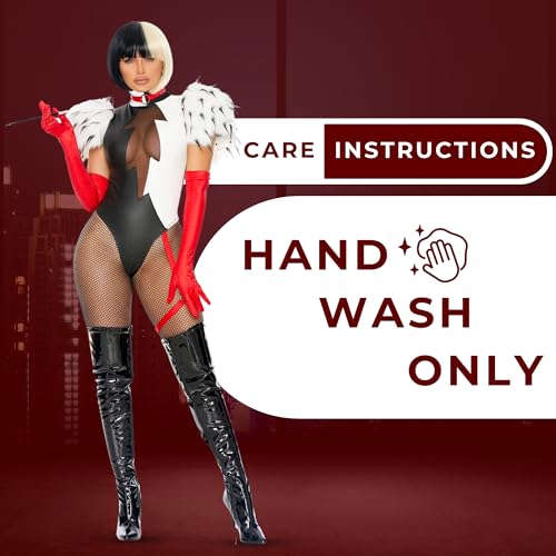 Forplay Womens 3pc. Movie Villain Character Adult Sized Costumes, Black White, Small/Medium US