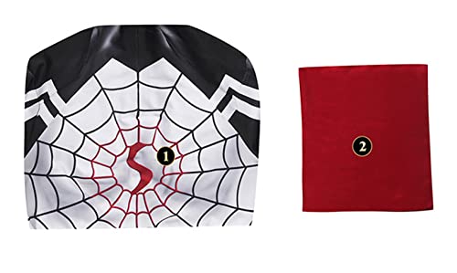 Jannoyra Moon Silk Cosplay Spider Women Jumpsuit Bodysuit Outfit Spider Bride Jannoyra Moon Halloween Catsuit Playsuit Uniform (Medium, Black)