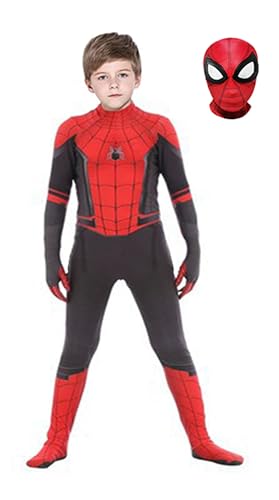 SHECZAR Kids Halloween Cosplay Costume Bodysuit Zentai Outfit for Kids With Mask