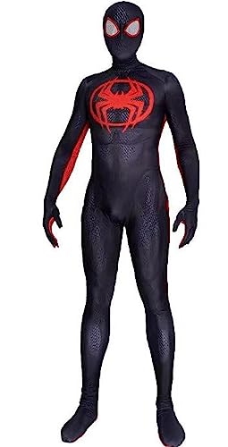 Mazbstoach 2023 New Superhero Halloween Costume for Adult Bodysuit Spandex 3D Zentai Halloween Cosplay Jumpsuit (Black, Adult-XL)