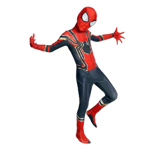 WMSXFDJ Superhero Kids Bodysuit Costumes Spandex Halloween Cosplay Costumes (golden, Medium)