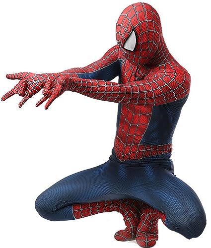 Bohorsun Superhero Suit Spandex Elastic Jumpsuit Halloween Cosplay Costumes for Adult (Blue, Adult-L)