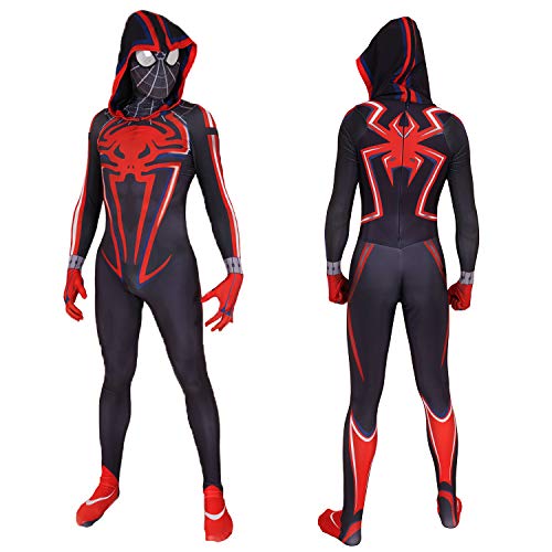 Lahnimm 2023 Super Hero Halloween Cosplay Costume Spandex Jumpsuit Adult Kids (Kids-XL, Redblack)